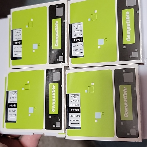 18444 Permanent Vinyl Label Tape 1/2" use in DYMO Rhino qty 4 - Picture 3 of 3